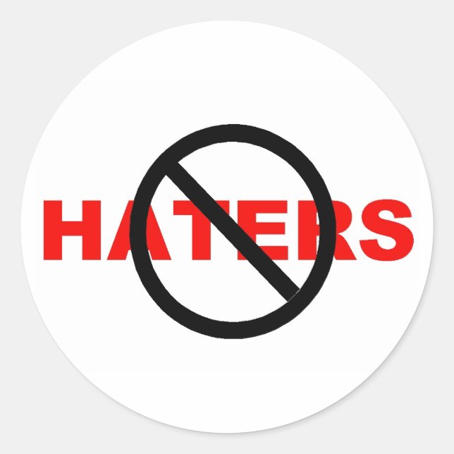 no haters stickers (Front)