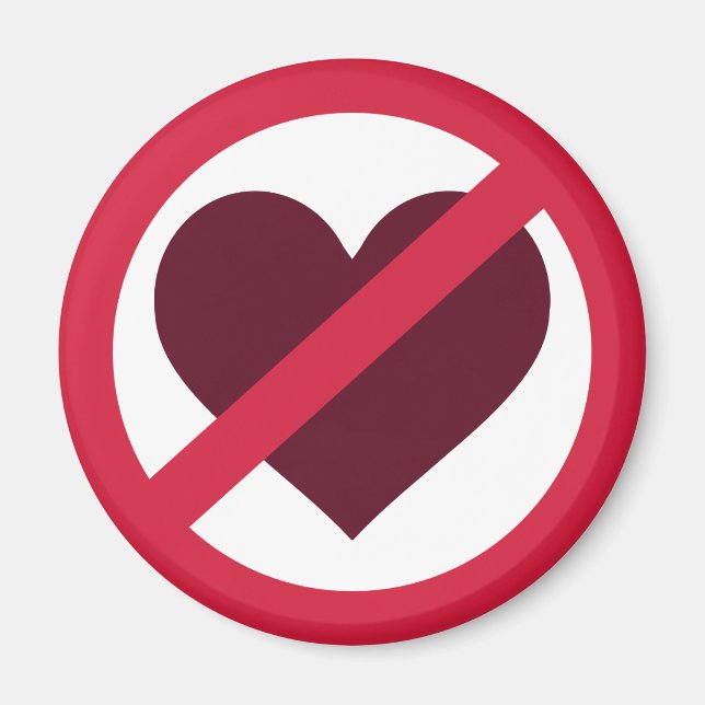 No heart love magnet (Front)
