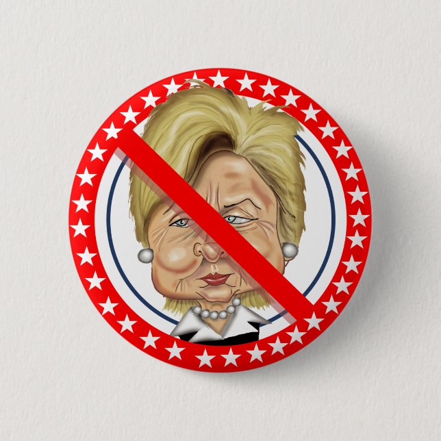 No Hillary 6 Cm Round Badge (Front)