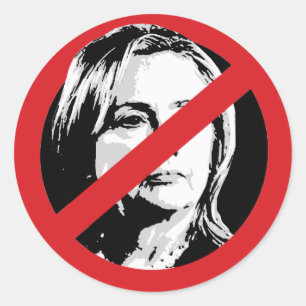 NO HILLARY CLASSIC ROUND STICKER
