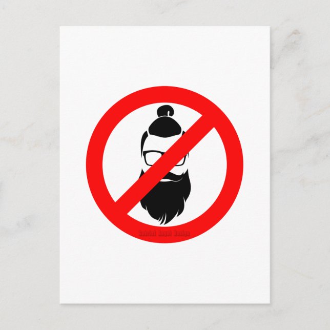 No Hipsters or Man Buns Postcard (Front)