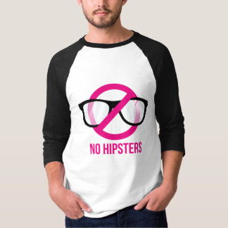 No Hipsters - Trendy Tshirt with coloured sleeves