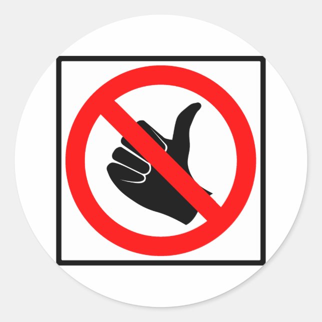 No Hitchhiking Highway Sign Classic Round Sticker (Front)