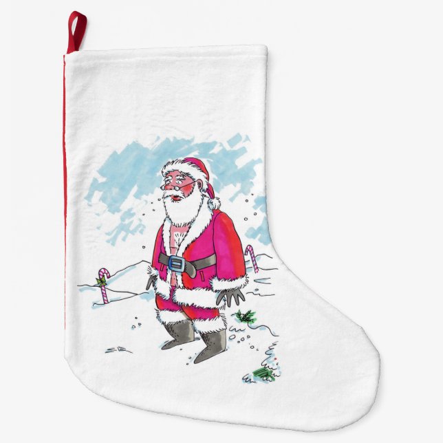 No Ho Ho Ho fleece Christmas stocking large (Front)