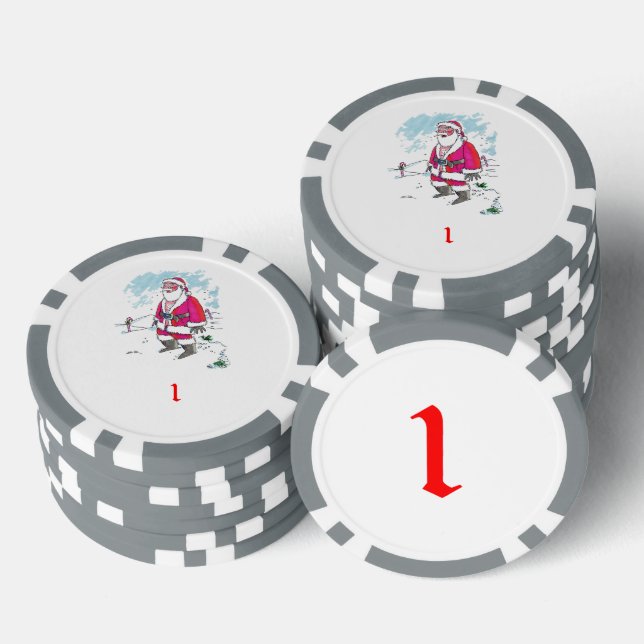 No Ho Ho Ho grey 1 striped poker chip (Stack)