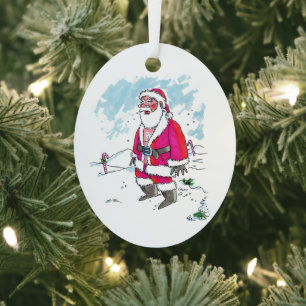 No Ho-Ho-Ho oval metal ornament