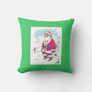 No Ho-Ho-Ho square green throw pillow