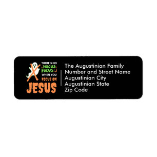NO HOCUS POCUS Christian Halloween Return Address Label