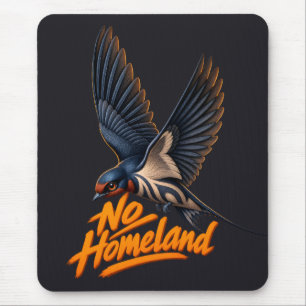 No Homeland Flying Swallow Bird Freedom Pop Art Mouse Pad