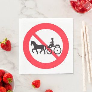 No Horse Drawn Vehicles Sign Napkin