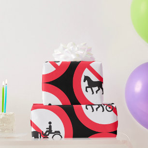 No Horse Drawn Vehicles Sign Wrapping Paper