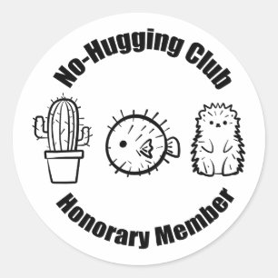 No Hugging Club Classic Round Sticker