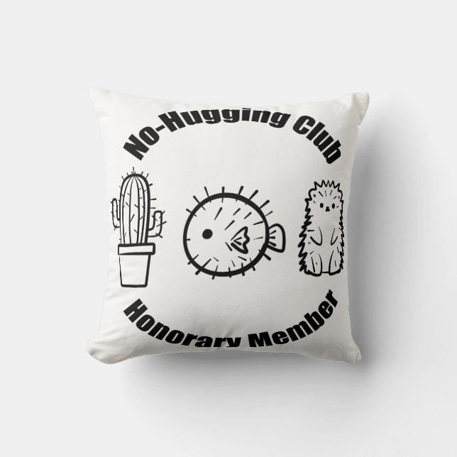 No Hugging Club Cushion (Front)