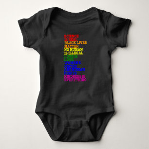 NO HUMAN IS ILLEGAL LGBT Pride Month LGBTQ Rainbow Baby Bodysuit