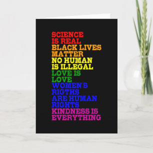 NO HUMAN IS ILLEGAL LGBT Pride Month LGBTQ Rainbow Card