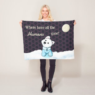 No Humanity Westie Fleece Blanket