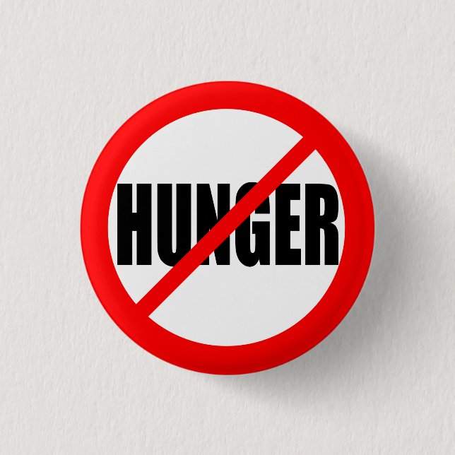 "NO HUNGER" 3 CM ROUND BADGE (Front)