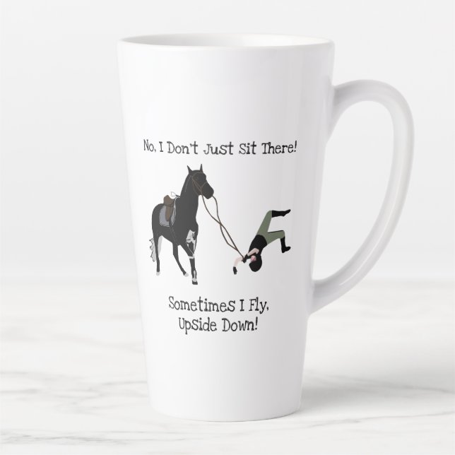 No I Don't Just Sit There Funny Equestrian Horse Latte Mug (Right)