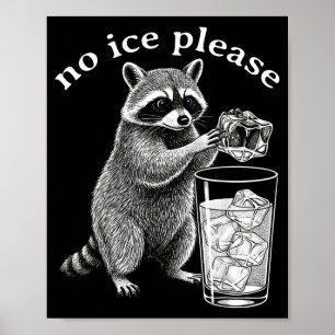 No Ice Please Funny Raccoon Meme Men Women _2 Poster