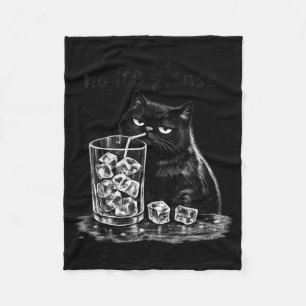 No ice please funny vintage cat meme men women fleece blanket