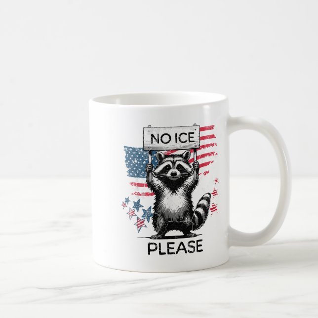 No Ice Please Raccoon Funny Design Coffee Mug (Right)
