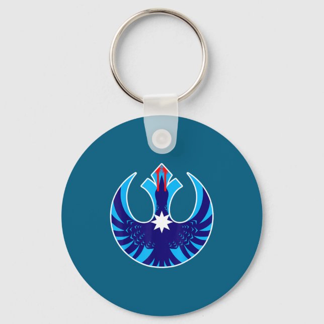 No ice rebel laser loon mn protest  key ring (Front)