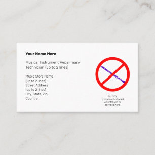 No Instrument-Shaped Objects Pur. Clr. II Wht. Business Card