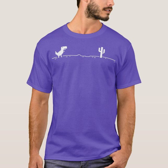 No Internet Dinosaur Graphic Design T-Shirt (Front)