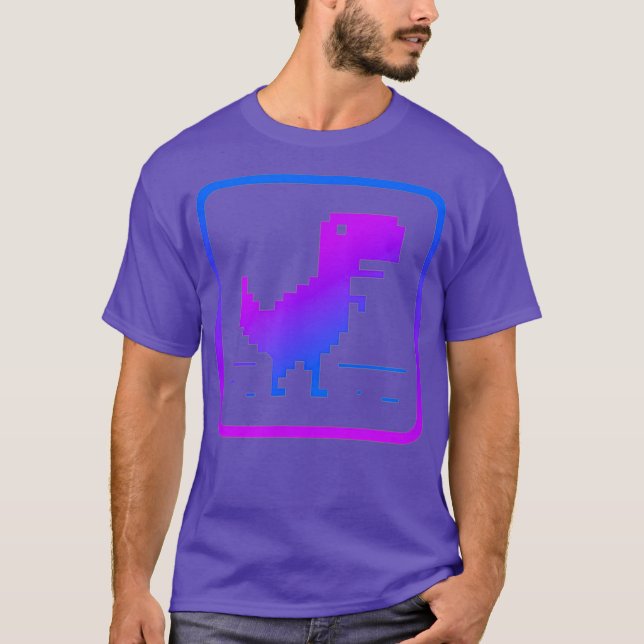 No Internet Dinosaur Graphic Design T-Shirt (Front)