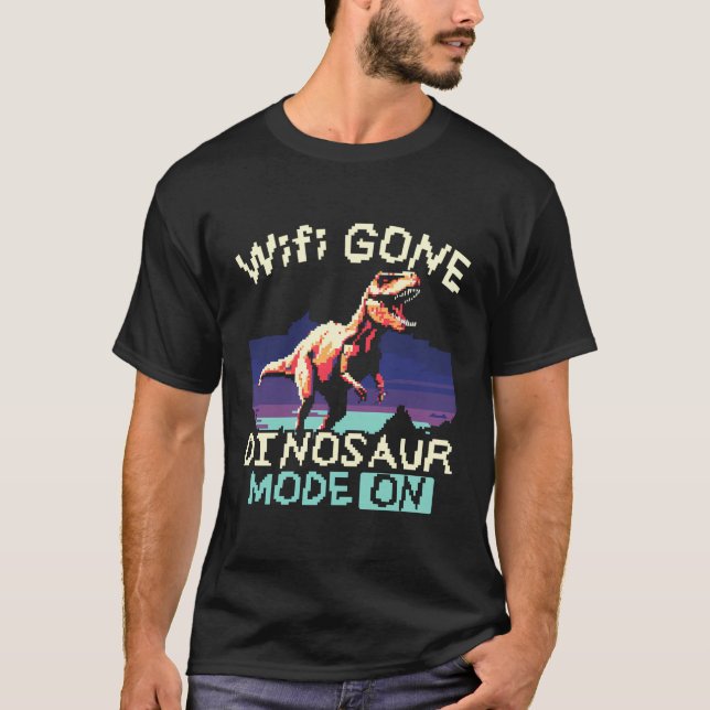 No Internet Dinosaur Lover Paleontology Prehistori T-Shirt (Front)