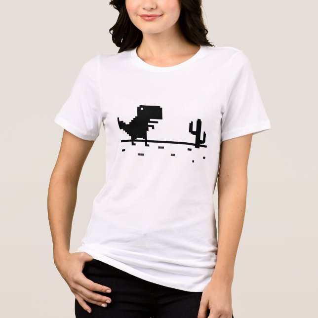 No Internet Dinosaur Tri-Blend Shirt (Front)