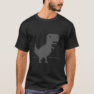 No Internet Funny Pixel Dinosaur No Connection T-Shirt