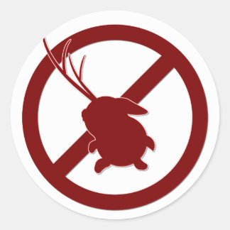 No Jackalopes Classic Round Sticker