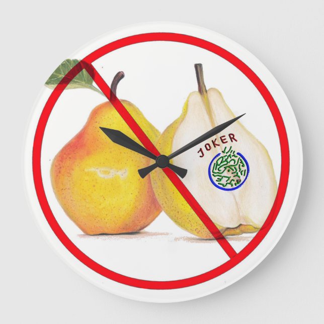 No Jokers with Pears Clock (Front)