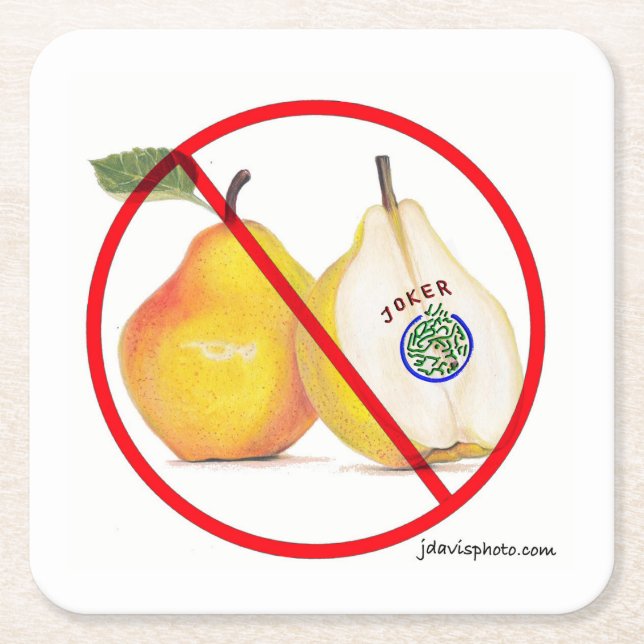 No Jokers with Pears Coasters (Front)