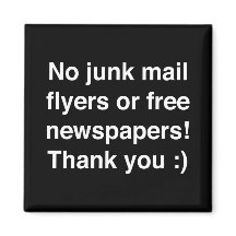 No junk mail - magnetic - sign!