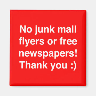 No junk mail - magnetic - sign! magnet