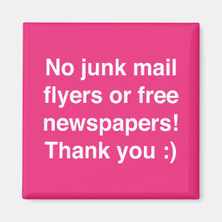 No junk mail - magnetic - sign! magnet
