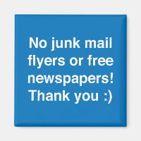 No junk mail magnetic sign!