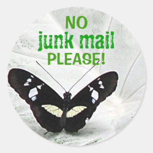NO, junk mail, PLEASE! Classic Round Sticker