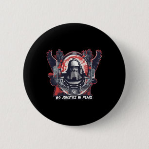No Justice No Peace Sticker1 6 Cm Round Badge