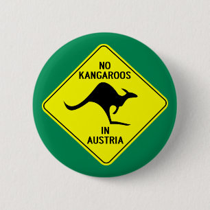 No Kangaroos In Austria 6 Cm Round Badge