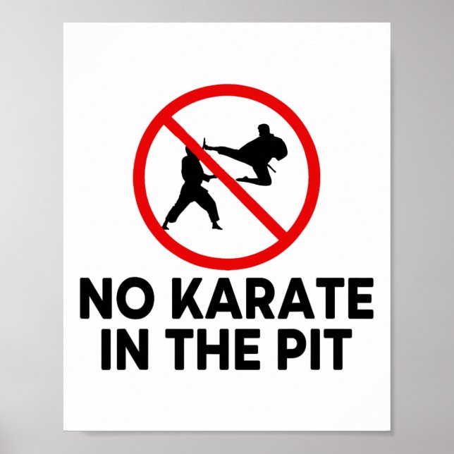 No Karate In The Pit Shirt Funny Hardcore Concert  Poster (Front)