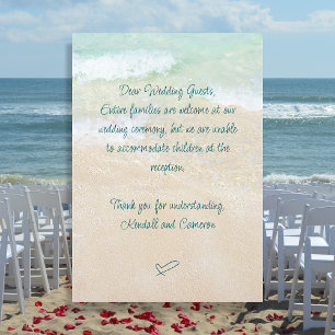 No Kids Message Beach Scene Enclosure Cards