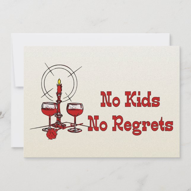 No Kids No Regrets Invitation (Front)