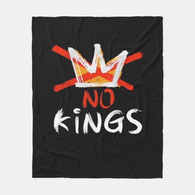 No King Funny Quote Anti Tyranny Retro Design Fleece Blanket (Front)
