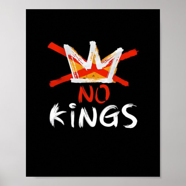 No King Funny Quote Anti Tyranny Retro Design Poster (Front)
