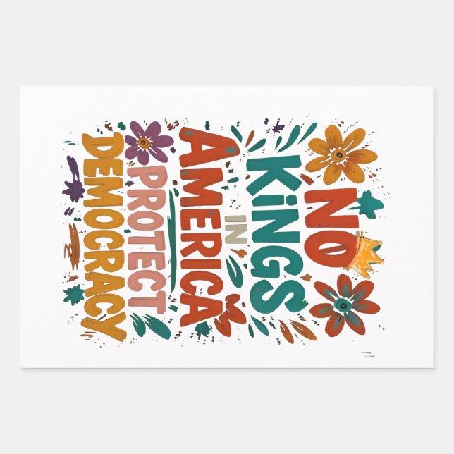 No King In America American Democracy  Wrapping Paper Sheet (Front)
