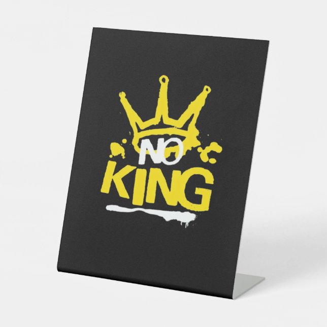 No King Minimal Clean Pedestal Sign (Front)