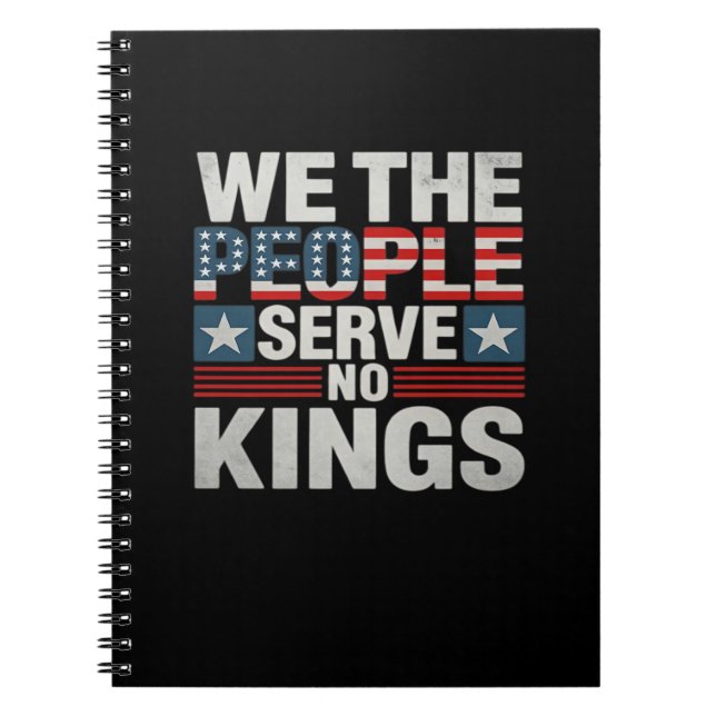 No King Patriotic Freedom No Kings In America Retr Notebook (Front)
